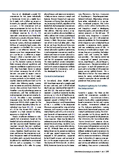 Vorschauseite 3: Preventive treatment options for fear of falling within the Swiss healthcare system
