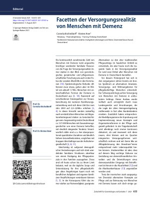 Vorschauseite 1: Facetten der Versorgungsrealität von Menschen mit Demenz