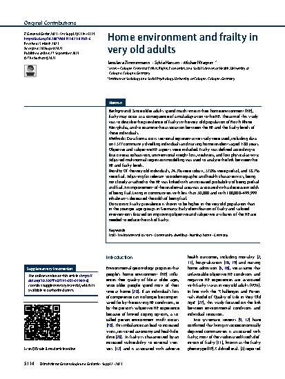 Vorschauseite 1: Home environment and frailty in very old adults