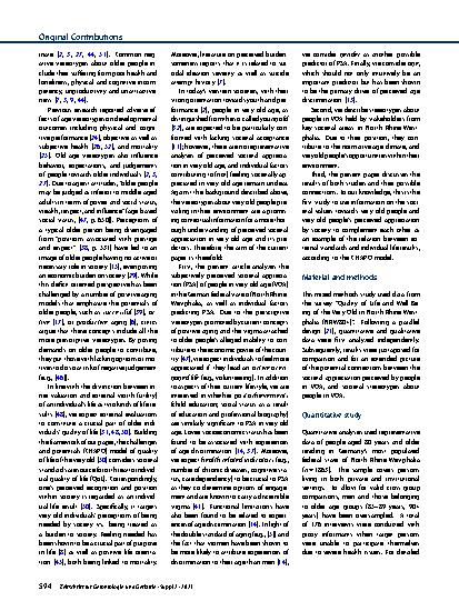Vorschauseite 2: Stereotypes about very old people and perceived societal appreciation in very old age