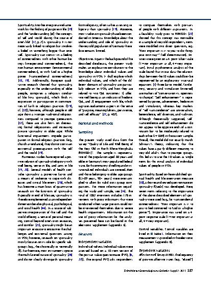 Vorschauseite 3: Individual values and spirituality and their meaning for affective well-being and engagement with life in very old age