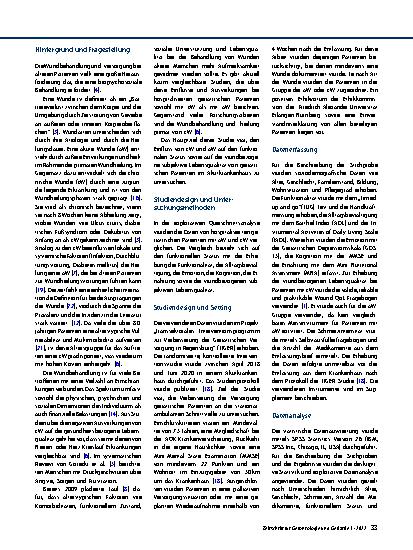 Vorschauseite 2: Funktioneller Status und Lebensqualität von geriatrischen Patienten mit Wunden im Akutkrankenhaus