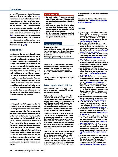 Vorschauseite 5: Funktioneller Status und Lebensqualität von geriatrischen Patienten mit Wunden im Akutkrankenhaus