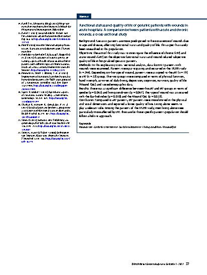 Vorschauseite 6: Funktioneller Status und Lebensqualität von geriatrischen Patienten mit Wunden im Akutkrankenhaus