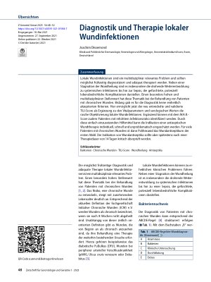 Vorschauseite 1: Diagnostik und Therapie lokaler Wundinfektionen