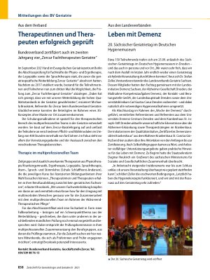 Vorschauseite 2: Mitteilungen des BV Geriatrie