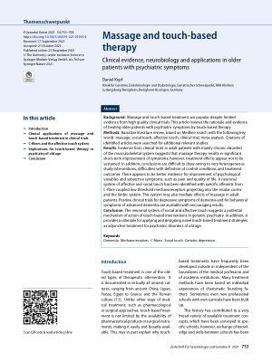 Vorschauseite 1: Massage and touch-based therapy