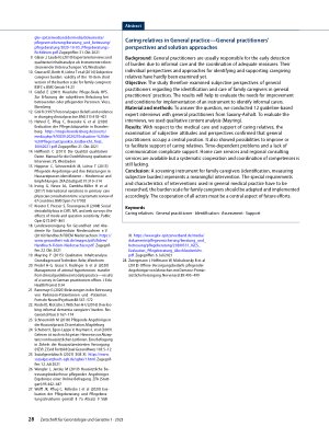 Vorschauseite 6: Pflegende Angehörige in der hausärztlichen Praxis – Hausärztliche Sichtweisen und Lösungsansätze