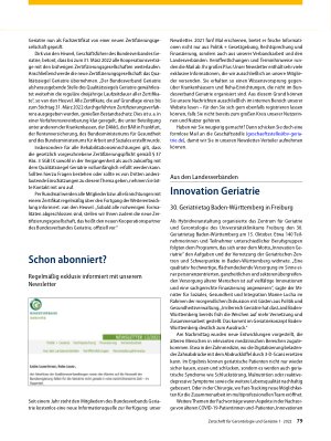 Vorschauseite 2: Mitteilungen des BV Geriatrie