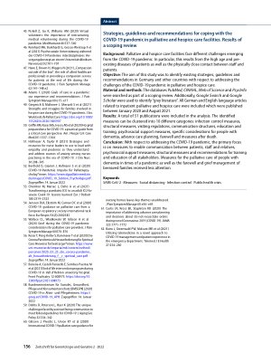Vorschauseite 6: Strategien, Richtlinien und Empfehlungen zur Bewältigung der COVID-19-Pandemie in Einrichtungen der Palliativund Hospizversorgung. Ergebnisse eines Scoping-Reviews