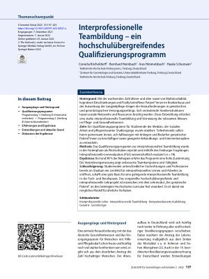 Vorschauseite 1: Interprofessionelle Teambildung – ein hochschulübergreifendes Qualifizierungsprogramm