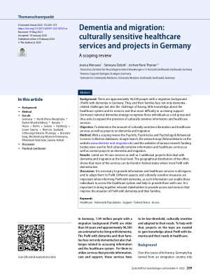Vorschauseite 1: Dementia and migration: culturally sensitive healthcare services and projects in Germany