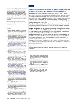 Vorschauseite 6: Adressieren Handlungsempfehlungen der Versorgungspraxis die Stabilität von häuslichen Versorgungsarrangements von Menschen mit Demenz? – Eine Dokumentenanalyse