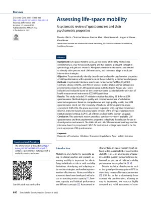 Vorschauseite 1: Assessing life-space mobility
