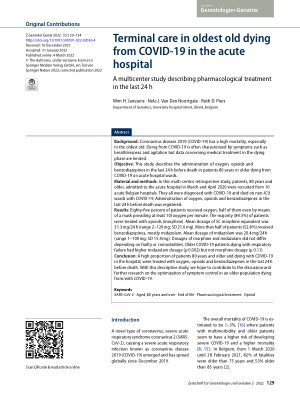 Vorschauseite 1: Terminal care in oldest old dying from COVID-19 in the acute hospital