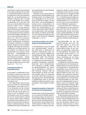 Vorschauseite 2: Interprofessionalität als Herausforderung in Gerontologie und Geriatrie