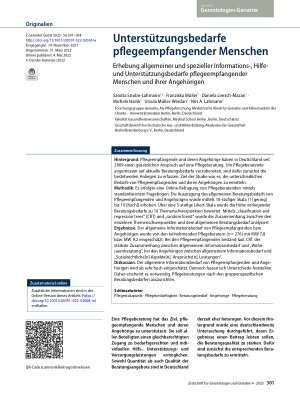 Vorschauseite 1: Unterstützungsbedarfe pflegeempfangender Menschen