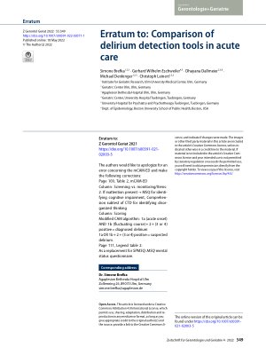 Vorschauseite 1: Erratum to: Comparison of delirium detection tools in acute care