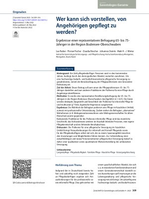 Vorschauseite 1: Wer kann sich vorstellen, von Angehörigen gepflegt zu werden?