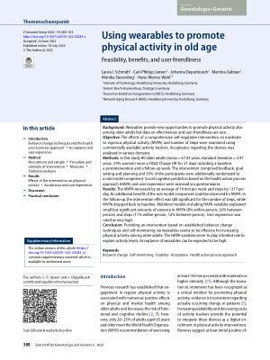 Vorschauseite 1: Using wearables to promote physical activity in old age