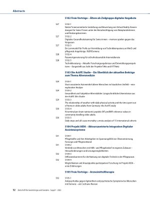 Vorschauseite 2: Abstracts des Gerontologie und Geriatrie Kongresses 2022 „Altern im Spannungsfeld von Resilienz und Vulnerabilität“