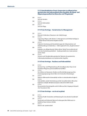 Vorschauseite 4: Abstracts des Gerontologie und Geriatrie Kongresses 2022 „Altern im Spannungsfeld von Resilienz und Vulnerabilität“