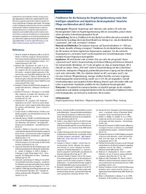 Vorschauseite 6: Predictors of expressed, felt, and normative needs for informal caregiver counseling