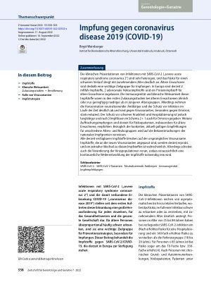 Vorschauseite 1: Impfung gegen coronavirus disease 2019 (COVID-19)
