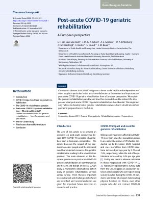Vorschauseite 1: Post-acute COVID-19 geriatric rehabilitation