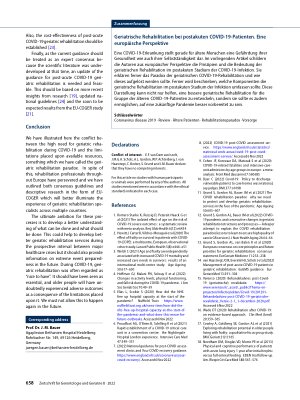 Vorschauseite 4: Post-acute COVID-19 geriatric rehabilitation