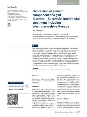 Vorschauseite 1: Depression as a major component of a gait disorder—Successful multimodal treatment including electroconvulsive therapy