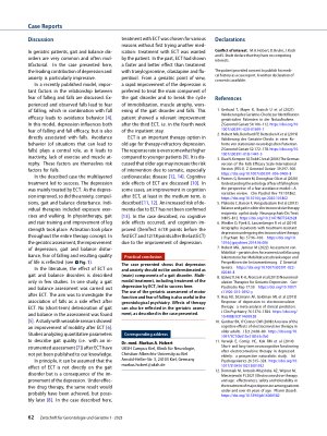 Vorschauseite 4: Depression as a major component of a gait disorder—Successful multimodal treatment including electroconvulsive therapy
