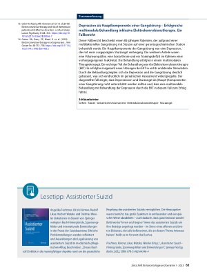 Vorschauseite 5: Depression as a major component of a gait disorder—Successful multimodal treatment including electroconvulsive therapy