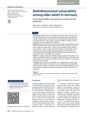 Vorschauseite 1: Multidimensional vulnerability among older adults in Germany