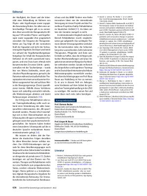 Vorschauseite 2: Training und Rehabilitation in Zeiten von Pandemie und Endemie
