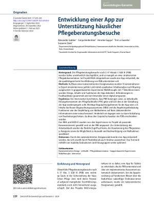 Vorschauseite 1: Entwicklung einer App zur Unterstützung häuslicher Pflegeberatungsbesuche