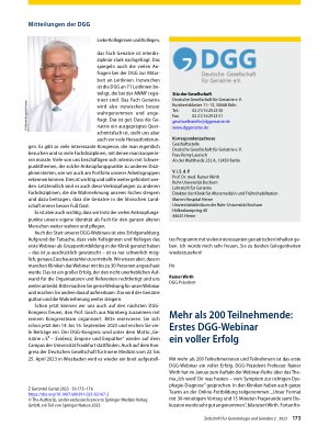 Vorschauseite 1: Mitteilungen der DGG