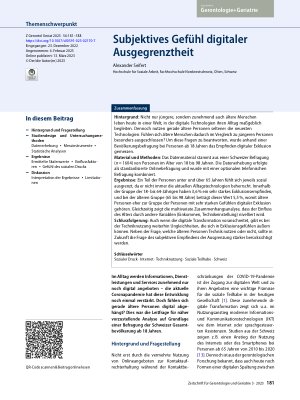 Vorschauseite 1: Subjektives Gefühl digitaler Ausgrenzung