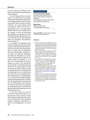 Vorschauseite 2: Behandlung mit Psychopharmaka bei alten Menschen – zwischen Evidenzbasierung und pragmatischem ärztlichem Handeln
