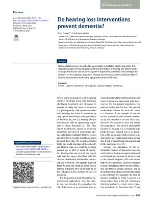 Vorschauseite 1: Do hearing loss interventions prevent dementia?
