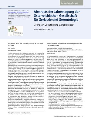 Vorschauseite 1: Abstracts der Jahrestagung der Österreichischen Gesellschaft für Geriatrie und Gerontologie „Trends in Geriatrie und Gerontologie“ 20. -22. April 2023, Salzburg