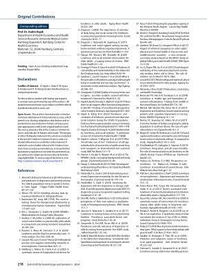 Vorschauseite 5: Prevalence and determinants of loneliness among the oldest old living in institutionalized settings