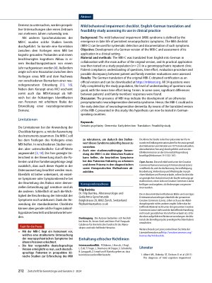 Vorschauseite 6: "Mild Behavioral Impairment"-Checkliste