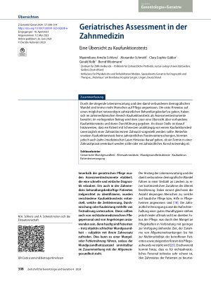 Vorschauseite 1: Geriatrisches Assessment in der Zahnmedizin