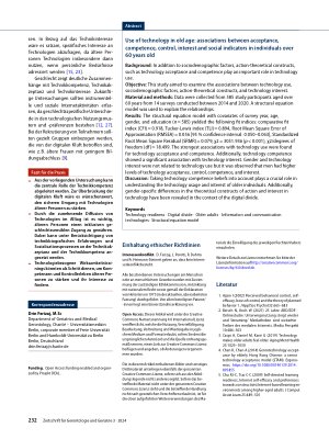Vorschauseite 6: Technologienutzung im Alter: Zusammenhänge zwischen Akzeptanz, Kompetenz, Kontrolle, Interesse und sozialen Indikatoren bei Personen über 60 Jahren