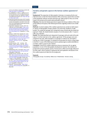 Vorschauseite 6: Gerontologie und geriatrische Aspekte im Koalitionsvertrag 2021