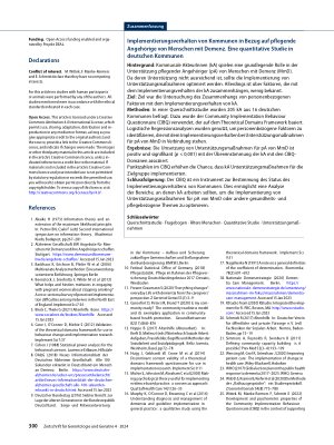 Vorschauseite 5: Implementation behavior of communities regarding relatives caring for people with dementia