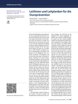 Vorschauseite 1: Leitlinien und Leitplanken für die Sturzprävention