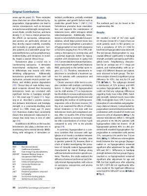 Vorschauseite 2: Hypogonadism is frequent in very old men with multimorbidity and is associated with anemia and sarcopenia.