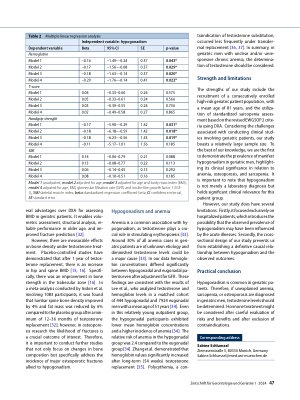 Vorschauseite 5: Hypogonadism is frequent in very old men with multimorbidity and is associated with anemia and sarcopenia.